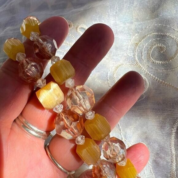 Vintage Germany Mid-Century Lucite Beaded Double Strand Necklace - Picture 5 of 6